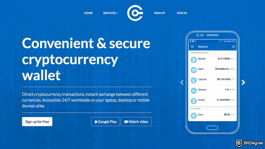 Best cryptocurrency wallet: the Cryptonator cryptocurrency wallet.