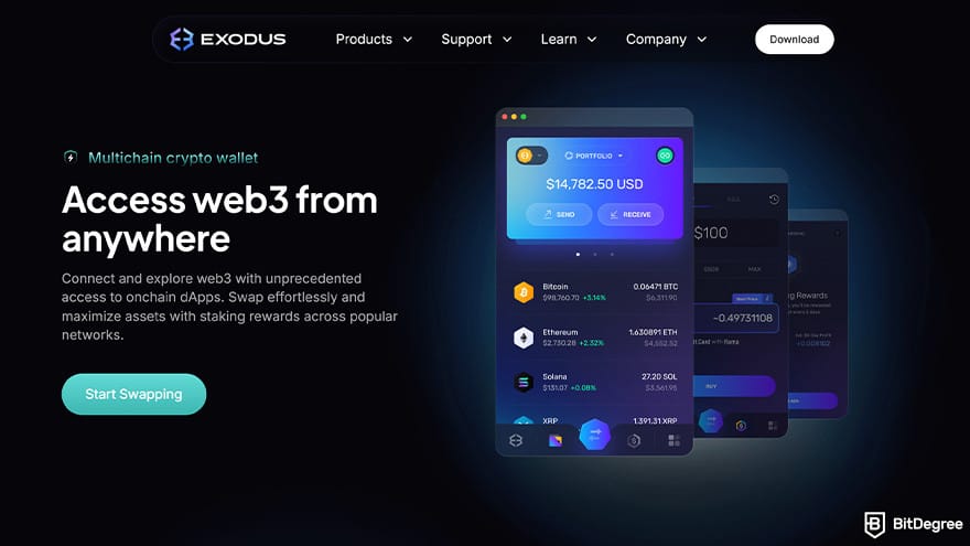 Best cryptocurrency wallet: Exodus.