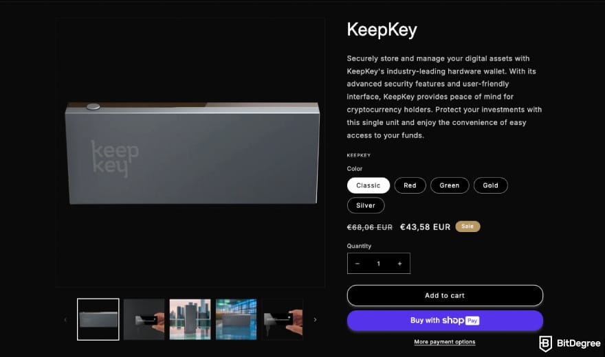 Hardware crypto wallet: KeepKey.