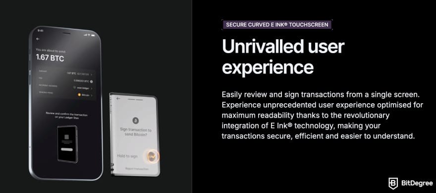 Hardware crypto wallet: Ledger Stax ease of use.