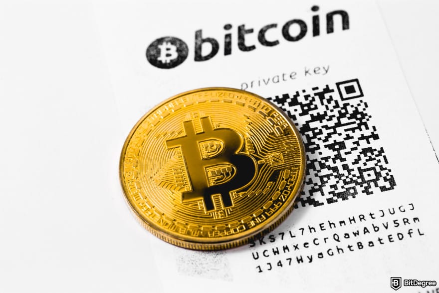 Hardware crypto wallet: an example of a paper Bitcoin wallet.