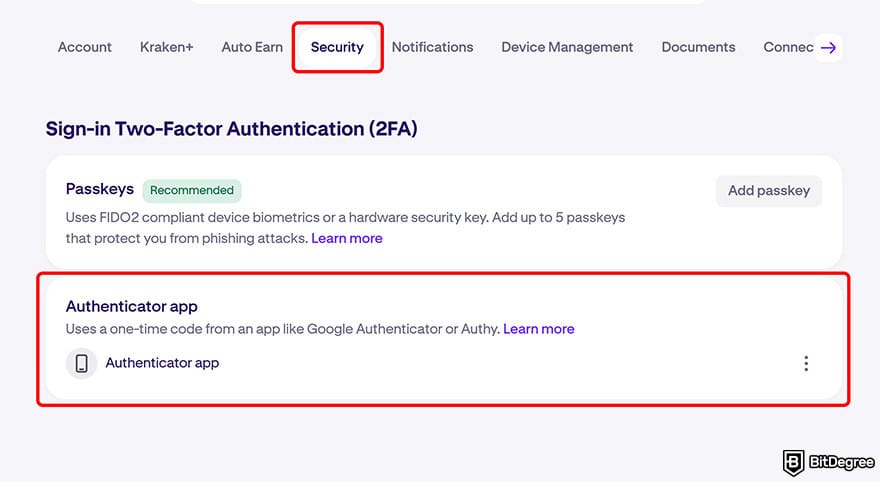 Kraken review: enable 2FA. Kraken review: enable 2FA.