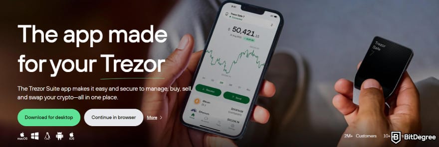 Trezor Safe 7 review: the Trezor Suite app.